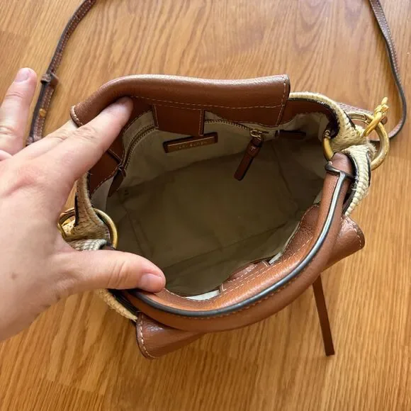 Tory Burch Half-Moon Straw Crossbody Bag - Picture 12 of 12